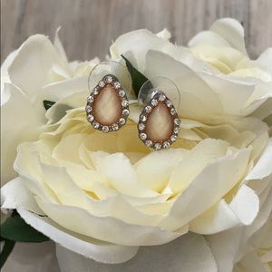 teardrop pink sparkle earrings